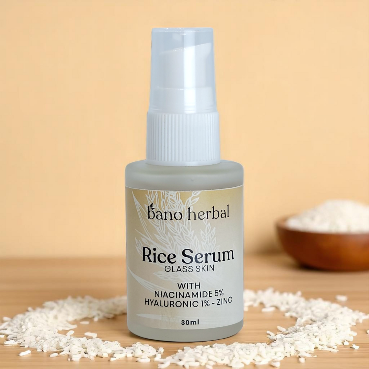 GlassGlow Rice Serum with Niacinamide 5%, Hyaluronic 1%, Zinc)