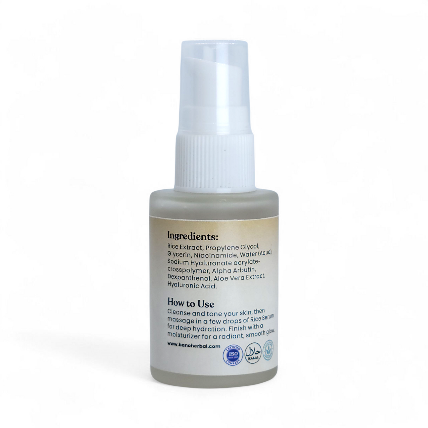 GlassGlow Rice Serum with Niacinamide 5%, Hyaluronic 1%, Zinc)